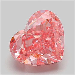 Picture of Lab Grown Diamond 3.08 Carats, Heart with  Cut, Fancy Vivid Pink Color, VVS2 Clarity and Certified by IGI