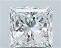 Natural Diamond 2.02 Carats, Princess with  Cut, F Color, SI1 Clarity and Certified by GIA