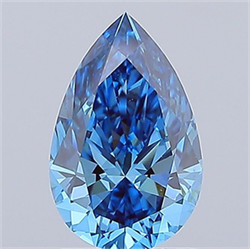 Picture of Lab Grown Diamond 1.50 Carats, Pear with  Cut, Fancy Vivid Blue Color, VVS2 Clarity and Certified by IGI
