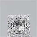 Natural Diamond 0.71 Carats, Princess with  Cut, E Color, VS2 Clarity and Certified by GIA