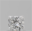 Natural Diamond 0.52 Carats, Princess with  Cut, F Color, VVS2 Clarity and Certified by GIA