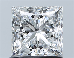 Picture of Natural Diamond 1.03 Carats, Princess with  Cut, E Color, VVS2 Clarity and Certified by GIA