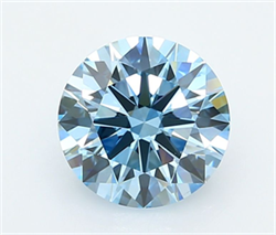 Picture of Lab Grown Diamond 2.50 Carats, Round with Ideal Cut, Fancy Vivid Blue Color, VVS2 Clarity and Certified by IGI