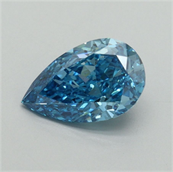 Picture of Lab Grown Diamond 1.23 Carats, Pear with  Cut, Fancy Vivid Blue Color, VS2 Clarity and Certified by IGI