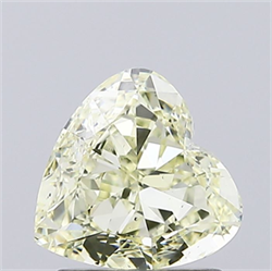 Picture of Lab Grown Diamond 1.50 Carats, Heart with  Cut, Fancy Light Yellow Color, VS2 Clarity and Certified by IGI