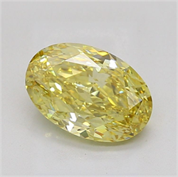 Picture of Lab Grown Diamond 3.06 Carats, Oval with  Cut, Fancy Intense Yellow Color, VS1 Clarity and Certified by IGI