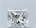 Diamante Natural 0.51 quilates, Princesa , Color F, claridad VVS1 y certificado GIA