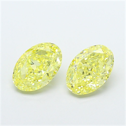 Picture of Lab Grown Diamond 1.68 Carats, Oval with  Cut, Fancy Intense Yellow Color, VVS2 Clarity and Certified by IGI