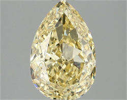 Picture of Lab Grown Diamond 2.06 Carats, Pear with  Cut, Fancy Intense Yellow Color, VS1 Clarity and Certified by IGI