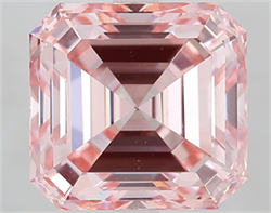 Picture of Lab Grown Diamond 5.03 Carats, Asscher with  Cut, Fancy Vivid Pink Color, VVS2 Clarity and Certified by IGI