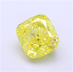 Picture of Lab Grown Diamond 1.59 Carats, CUSHION MODIFIED with  Cut, Fancy Vivid Yellow Color, VVS2 Clarity and Certified by IGI