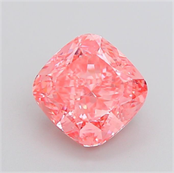 Picture of Lab Grown Diamond 3.06 Carats, CUSHION MODIFIED with  Cut, Fancy Vivid Pink Color, VS1 Clarity and Certified by IGI