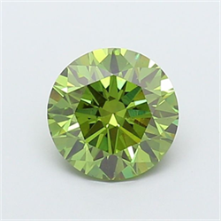 Picture of Lab Grown Diamond 1.91 Carats, Round with Ideal Cut, Fancy Vivid Green Color, VS1 Clarity and Certified by IGI