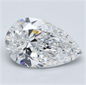 Natural Diamond 2.30 Carats, Pear with  Cut, D Color, VVS2 Clarity and Certified by GIA