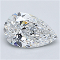 Natural Diamond 2.30 Carats, Pear with  Cut, D Color, VVS2 Clarity and Certified by GIA