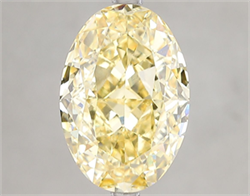Picture of Lab Grown Diamond 5.17 Carats, Oval with  Cut, Fancy Vivid Yellow Color, VVS2 Clarity and Certified by IGI