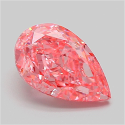 Picture of Lab Grown Diamond 3.09 Carats, Pear with  Cut, Fancy Vivid Pink Color, VVS2 Clarity and Certified by IGI