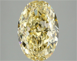 Picture of Lab Grown Diamond 4.04 Carats, Oval with  Cut, Fancy Intense Yellow Color, VS1 Clarity and Certified by IGI