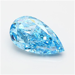 Picture of Lab Grown Diamond 3.01 Carats, Pear with  Cut, Fancy Vivid Blue Color, VVS2 Clarity and Certified by IGI