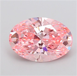 Picture of Lab Grown Diamond 4.01 Carats, Oval with  Cut, Fancy Vivid Pink Color, VVS2 Clarity and Certified by IGI