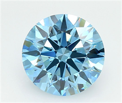 Picture of Lab Grown Diamond 3.01 Carats, Round with Ideal Cut, Fancy Vivid Blue Color, VVS2 Clarity and Certified by IGI