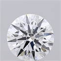 Lab Grown Diamond 2.53 Carats, Round with Ideal Cut, E Color, IF Clarity and Certified by IGI