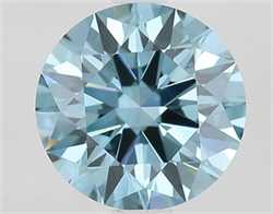 Picture of Lab Grown Diamond 1.55 Carats, Round with Ideal Cut, Fancy Vivid Blue Color, VVS2 Clarity and Certified by IGI
