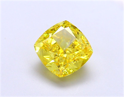 Picture of Lab Grown Diamond 1.74 Carats, CUSHION MODIFIED with  Cut, Fancy Vivid Yellow Color, VS1 Clarity and Certified by IGI