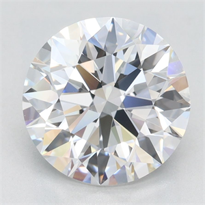 Picture of Lab Grown Diamond 2.56 Carats, Round with Excellent Cut, D Color, VVS1 Clarity and Certified by GIA
