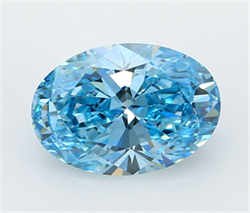 Picture of Lab Grown Diamond 3.09 Carats, Oval with  Cut, Fancy Vivid Blue Color, VS1 Clarity and Certified by IGI