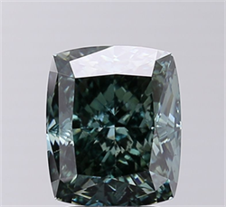 Picture of Lab Grown Diamond 4.07 Carats, CUSHION MODIFIED with  Cut, Fancy Vivid Green Color, VS2 Clarity and Certified by IGI