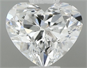 Natural Diamond 0.36 Carats, Heart with  Cut, F Color, VS2 Clarity and Certified by GIA