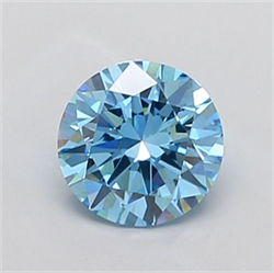Picture of Lab Grown Diamond 1.54 Carats, Round with Excellent Cut, Fancy Vivid Blue Color, VS1 Clarity and Certified by IGI