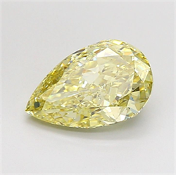 Picture of Lab Grown Diamond 2.08 Carats, Pear with  Cut, Fancy Yellow Color, VS2 Clarity and Certified by IGI