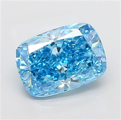 Picture of Lab Grown Diamond 3.53 Carats, CUSHION MODIFIED with  Cut, Fancy Vivid Blue Color, VS1 Clarity and Certified by IGI