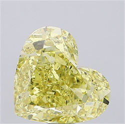 Picture of Lab Grown Diamond 20.05 Carats, Heart with  Cut, Fancy Intense Yellow Color, VS2 Clarity and Certified by IGI