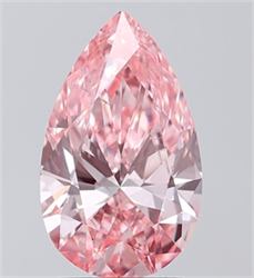 Picture of Lab Grown Diamond 2.53 Carats, Pear with  Cut, Fancy Vivid Pink Color, VS2 Clarity and Certified by IGI