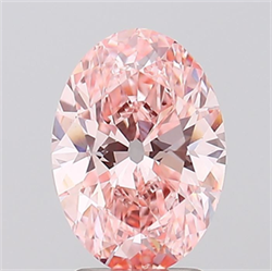 Picture of Lab Grown Diamond 2.58 Carats, Oval with  Cut, Fancy Vivid Pink Color, VS1 Clarity and Certified by IGI