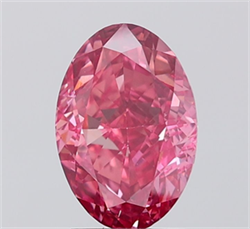 Picture of Lab Grown Diamond 2.17 Carats, Oval with  Cut, Fancy Vivid Pink Color, VS1 Clarity and Certified by IGI
