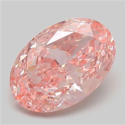 Picture of Lab Grown Diamond 1.45 Carats, Oval with  Cut, Fancy Vivid Pink Color, VS1 Clarity and Certified by IGI
