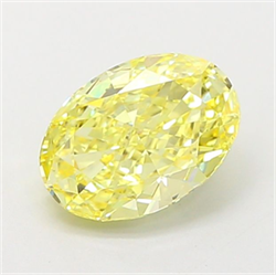 Picture of Lab Grown Diamond 1.71 Carats, Oval with  Cut, Fancy Intense Yellow Color, VS1 Clarity and Certified by IGI