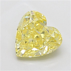 Picture of Lab Grown Diamond 1.79 Carats, Heart with  Cut, Fancy Intense Yellow Color, VS1 Clarity and Certified by IGI