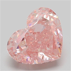 Picture of Lab Grown Diamond 3.03 Carats, Heart with  Cut, Fancy Vivid Pink Color, VVS2 Clarity and Certified by IGI