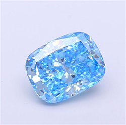 Picture of Lab Grown Diamond 1.50 Carats, CUSHION MODIFIED with  Cut, Fancy Vivid Blue Color, VVS2 Clarity and Certified by IGI
