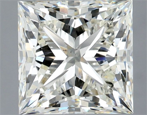 Picture of Natural Diamond 3.02 Carats, Princess with  Cut, K Color, SI1 Clarity and Certified by GIA