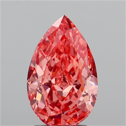 Picture of Lab Grown Diamond 3.13 Carats, Pear with  Cut, Fancy Vivid Pink Color, VS1 Clarity and Certified by IGI