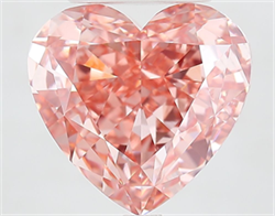 Picture of Lab Grown Diamond 7.02 Carats, Heart with  Cut, Fancy Vivid Pink Color, VVS2 Clarity and Certified by IGI