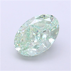 Picture of Lab Grown Diamond 2.04 Carats, Oval with  Cut, Fancy Vivid Green Color, VS1 Clarity and Certified by IGI