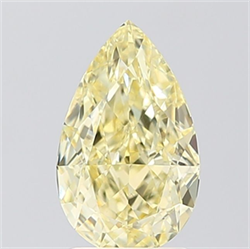 Picture of Lab Grown Diamond 2.05 Carats, Pear with  Cut, Fancy Yellow Color, VVS2 Clarity and Certified by IGI