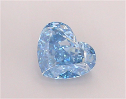 Picture of Lab Grown Diamond 1.21 Carats, Heart with  Cut, Fancy Vivid Blue Color, VS1 Clarity and Certified by IGI